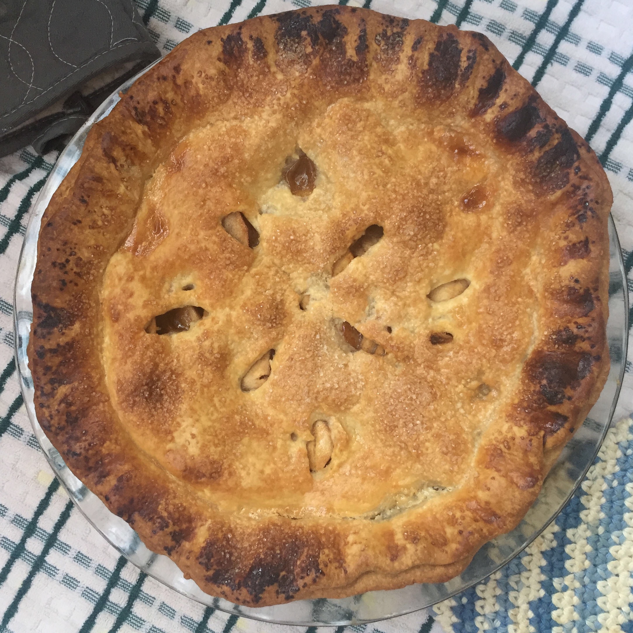 visual display of baked apple pie